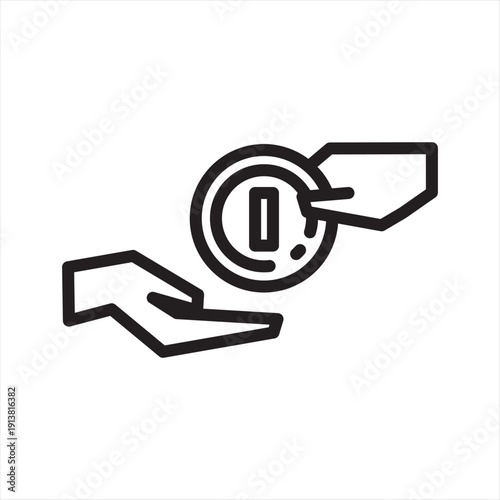 Token Exchange simple line icon