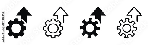 Operational excellence vector icons set. Operational excellence icon. System upgrade icon

