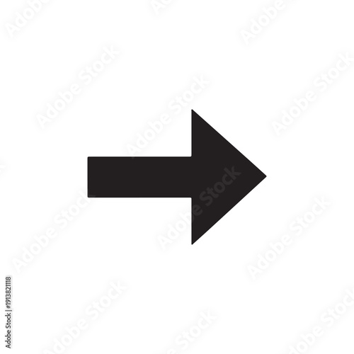 Free Download Black right arrow symbol simple vector illustration for navigation and direction isolated on white background - GFXLoad