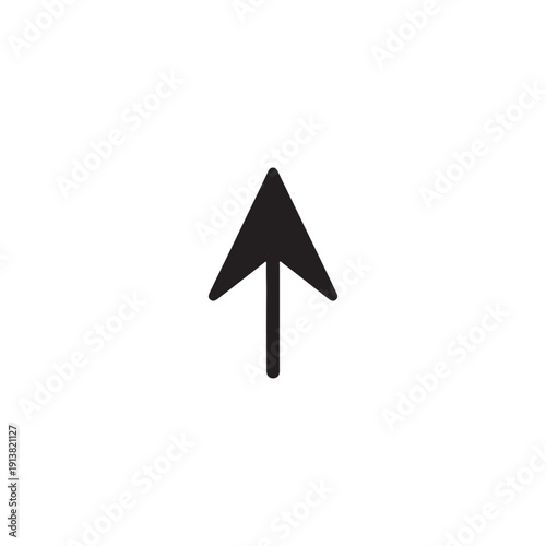 Free Download Simple black arrow icon pointing upwards a clean vector graphic for navigation direction or interface design isolated on a white background - GFXLoad