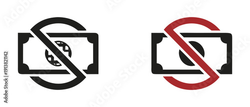 No money vector icon illustrations. No money icon

