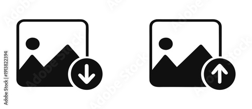 Download or upload picture vector icons
