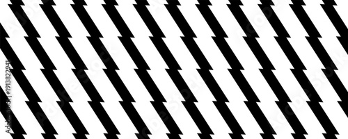 Lighting Zig Zag Pattern. Abstract Zigzag Stripe Black and White Background. Abstract Vector Thunder Bolt