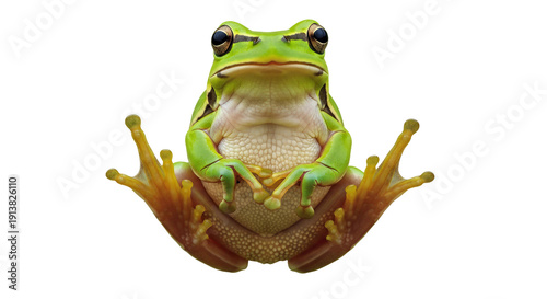 green frog isolated on white