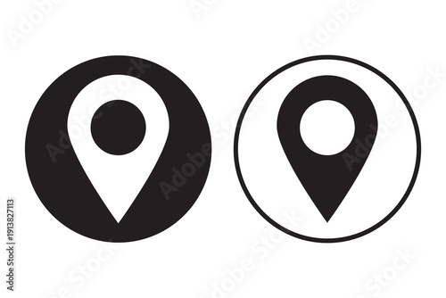 Location pin icon vector Illustration. Black Location pin icon sign. navigation icon. search map. location place - Map pointer icon. GPS location symbol. Map pointer icon. GPS location.