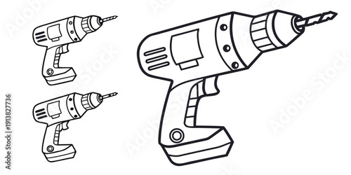 A variety of cordless drills with different designs and features.