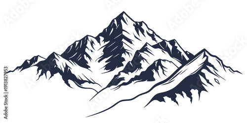 Majestic snow-capped mountain peaks against a clear sky