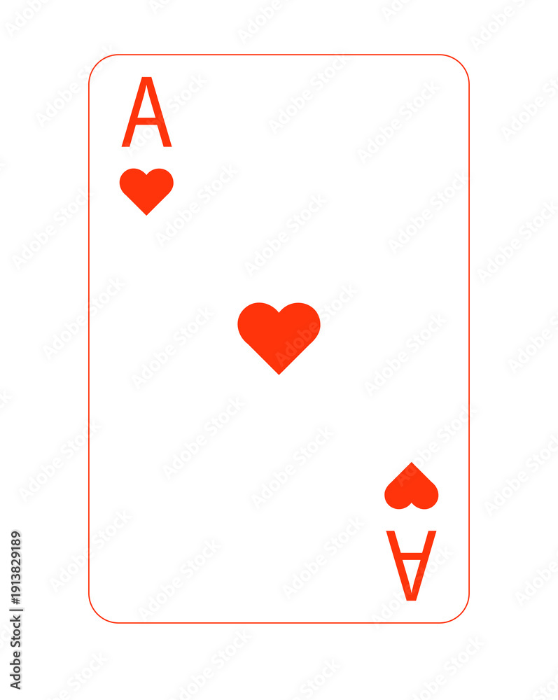 Obraz premium Playing card ace hart in illustrator