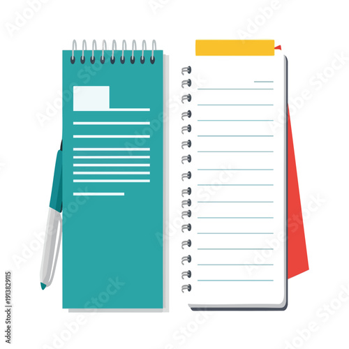 Open Notebook with Spiral Binding and Writing Tools for Note taking and Planning