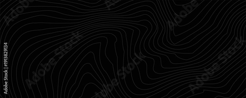 Weather Map Background. Vector Seamless Pattern with Contour Lines. Abstract Linear Topographic Texture