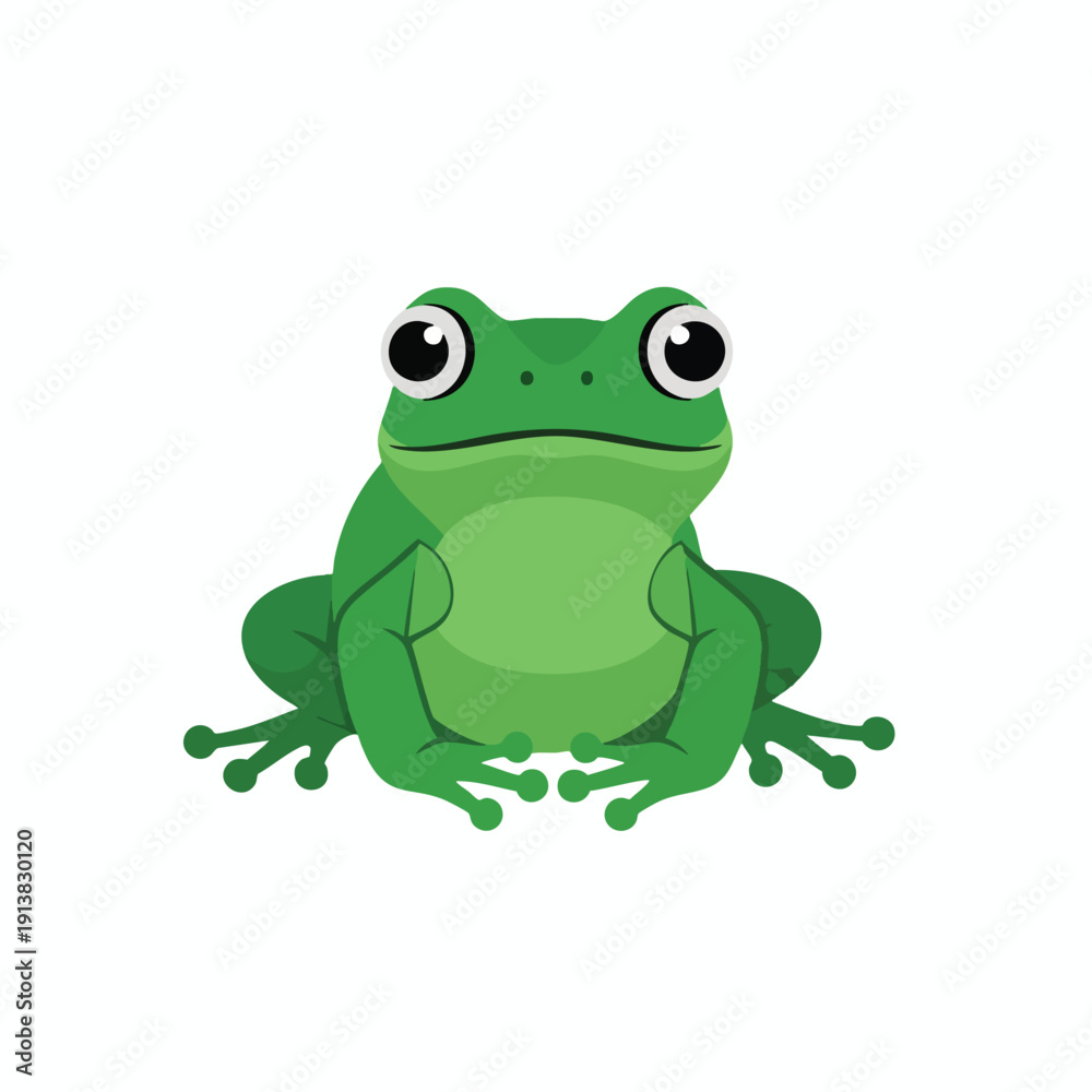 Fototapeta premium Cute Cartoon Frog Character for Eco Friendly or Nature themed Projects