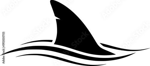 Minimalist Shark Fin Silhouette - Modern Ocean Predator Vector Logo