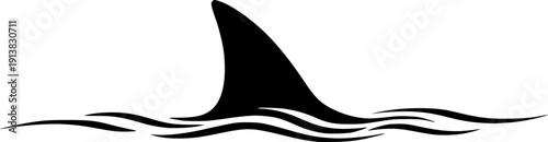 Minimalist Shark Fin Silhouette - Modern Ocean Predator Vector Logo