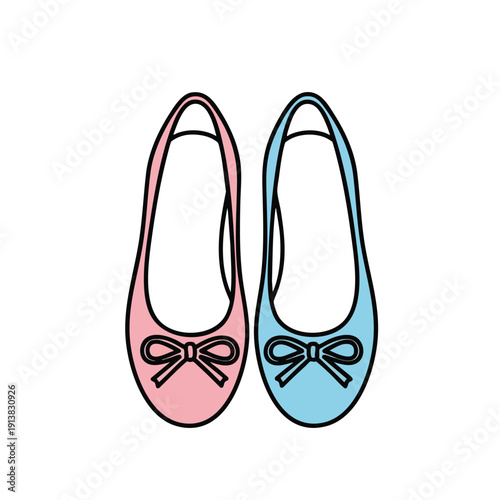 Pastel Ballet Flats Illustration