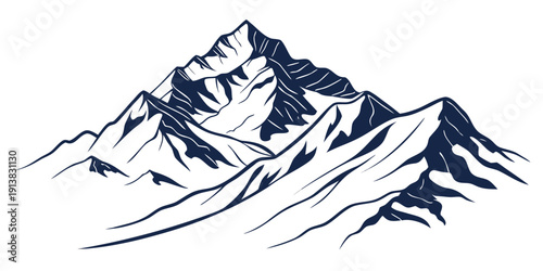 Majestic snow-covered mountain peaks under a clear blue sky