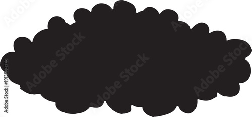 Silhouette of a cluster of spherical objects in a cloud like formation