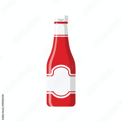 Red Soft Drink Bottle with Label