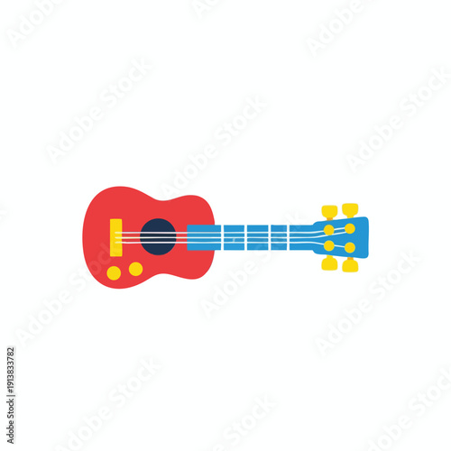 Vibrant Red Ukulele Illustration