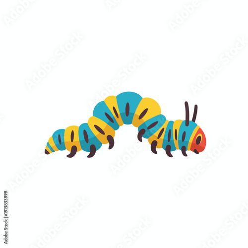 Vibrant Cartoon Caterpillar Illustration