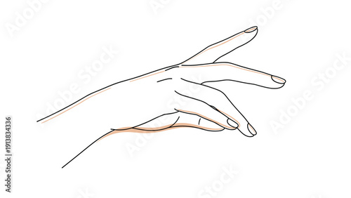 Elegant line drawing of a beautiful woman's hand with fingers gracefully extended in a minimalist aesthetic style.