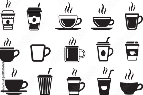 Wallpaper Mural Variety Of Coffee And Drink Icons Set Torontodigital.ca