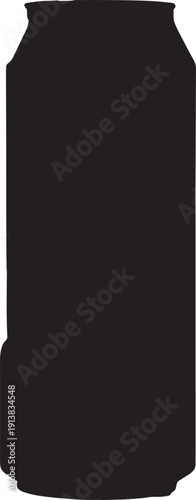 Silhouette of a soda can against a white background