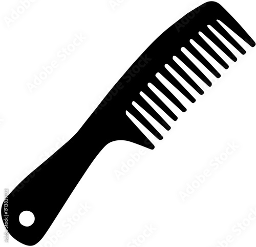 Hair Comb Silhouette Icon for Salon and Barbershop
