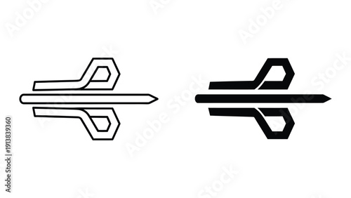 Black and white illustration of a rivet or fastener