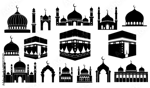 Dynamic hiking and trekking silhouettes vector pack transparent background