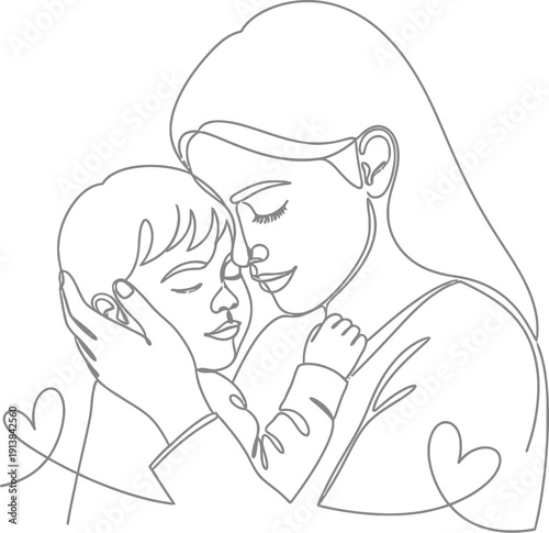 Mother's day tribute heartwarming illustration of mother and child love vector file