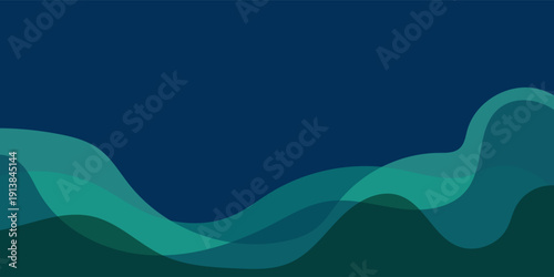 Abstract dark navy background with layered green and teal wavy shapes for professional healthcare websites, modern environmental branding, and clean corporate presentation slides