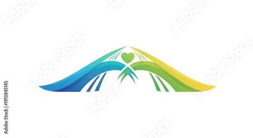 Modern bridge and connection vector logo