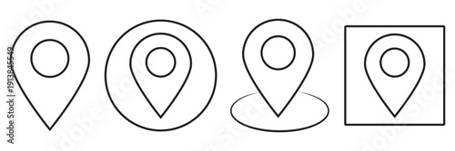 Set of map pin location icons. Modern map markers. Vector illustration on a white background.