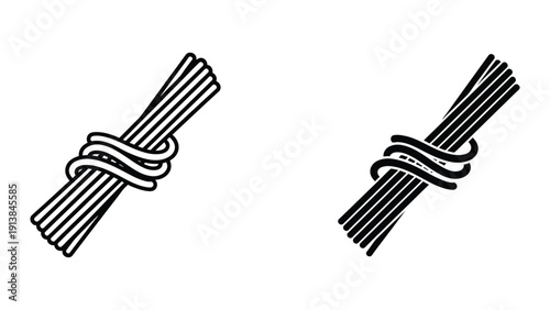 Black and white illustration of tied straw bundles
