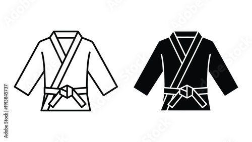 Karate uniforms with belts