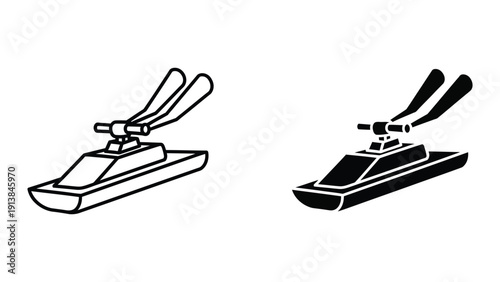Stapler icon set in black and white