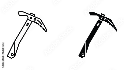 Black and white pickaxe icons