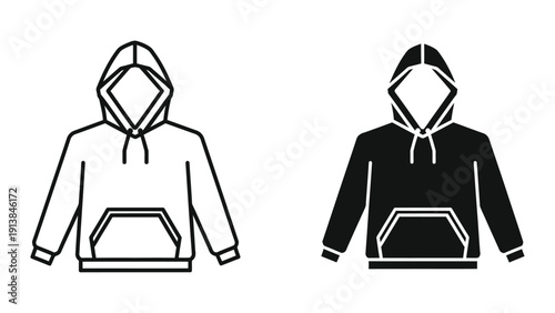 Black and white hoodie illustration