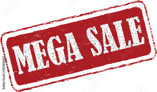 Vibrant Mega Sale stamp for big discounts and promotions