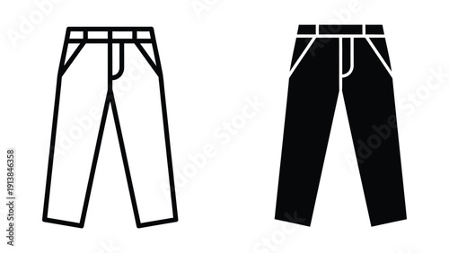 Simple illustration of two pairs of pants