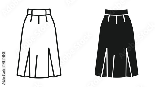 Foto Black and white skirt illustration