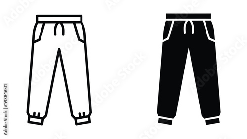 Black and white sweatpants illustration