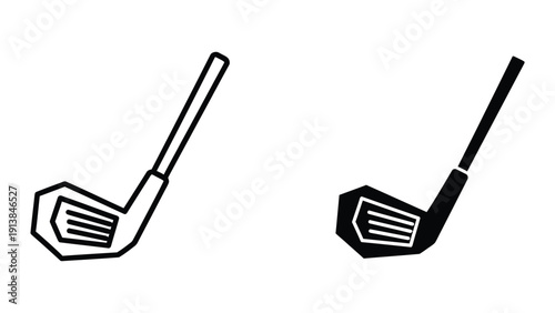 Simple vector illustration of golf clubs, isolated on white background