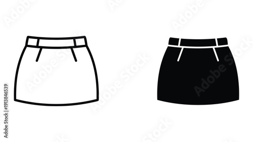 Simple black and white skirt illustration