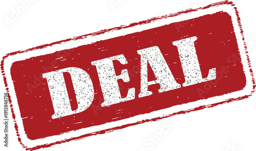 Vibrant red deal stamp for business and marketing materials