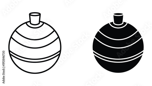 Christmas ornaments in black and white