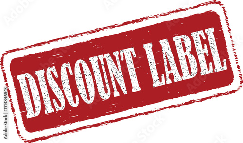 Red discount label stamp for promotional sales