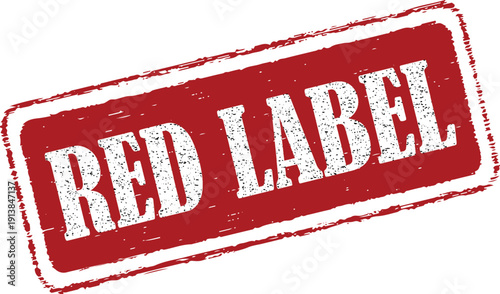 Vibrant red label stamp for branding and identification purposes