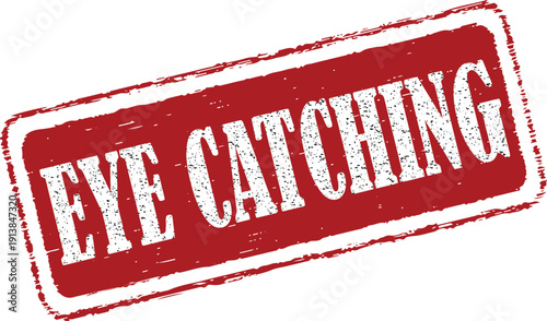 Eye catching red stamp with white text on white background