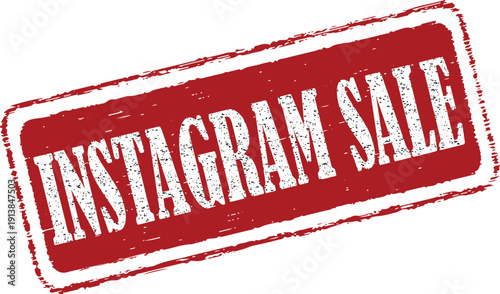 Instagram sale red grunge stamp for social media promotions